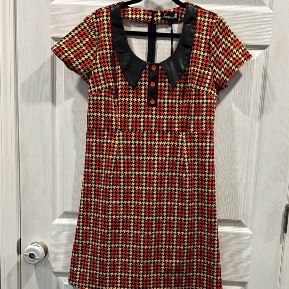 NWT Sourpuss Houndstooth Dress Size Large NEW